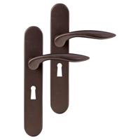 Differnz | Groningen deurkruk | ovaal schild | sleutel 56 mm | brons - thumbnail