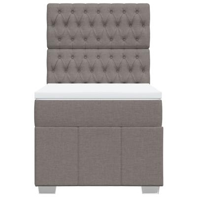 Boxspring met matras stof taupe 90x200 cm - thumbnail