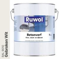 Ruwol Betonverf Gebroken Wit (RAL 9010) 5 liter - thumbnail