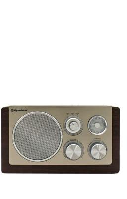 Roadstar HRA-1245 Retro Radio met FM en MW Tuner (telescopische antenne, werkt op batterijen), bruin/zilver, hout