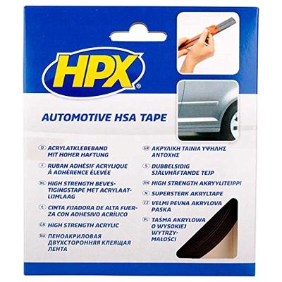 HPX Dubbelzijdige HSA bevestigingstape | Antraciet | 9mm x 10m - HSA003 | 10 stuks HSA003