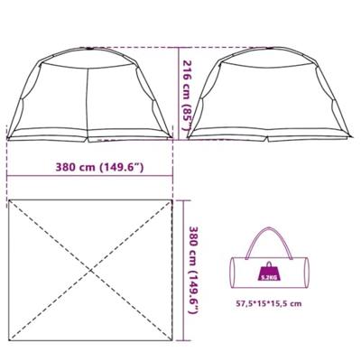 Muskietentent met dak Azure Blauw 380 x 380 x 225 cm