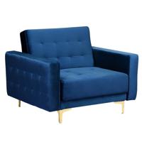 Beliani - ABERDEEN - Chesterfield fauteuil - Blauw - Fluweel - thumbnail