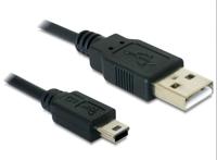 Delock 82252 Kabel USB 2.0 Type-A male > USB 2.0 Mini-B male 1,5 m zwart - thumbnail