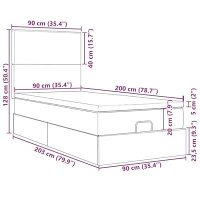 Bed met matras 90x200 cm stof zwart