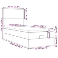 Bed met matras 90x200 cm stof zwart - thumbnail