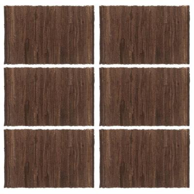 vidaXL Placemats 6 st chindi 30x45 cm katoen bruin vidaXL Placemats 6 st chindi 30x45 cm katoen bruin