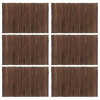 vidaXL Placemats 6 st chindi 30x45 cm katoen bruin - thumbnail