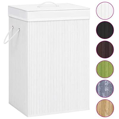 VidaXL Wasmand met 2 vakken 72 l bamboe wit