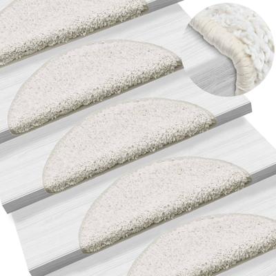 VidaXL Trapmatten 15 st 56x17x3 cm wit halfrond VidaXL Trapmatten 15 st 56x17x3 cm wit halfrond