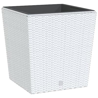 VidaXL Plantenbak met uitneembare bak rattan-look 37/64 l pp wit