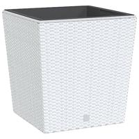 VidaXL Plantenbak met uitneembare bak rattan-look 37/64 l pp wit - thumbnail