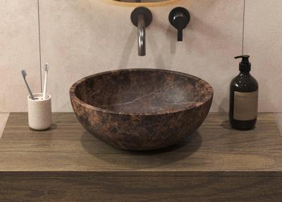 Salenzi Emperador Bruin Waskom 40x40x15cm Diep Opbouwmodel