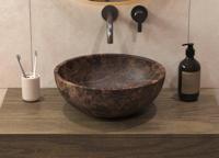 Salenzi Emperador Bruin Waskom 40x40x15cm Diep Opbouwmodel - thumbnail