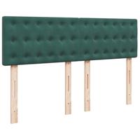Boxspring met matras fluweel donkergroen 140x190 cm - thumbnail