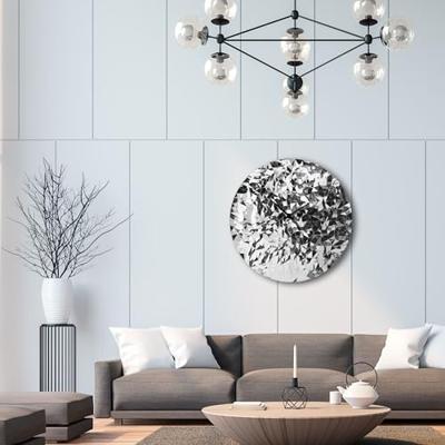 Wandklok 80cm-Stil-Chroom-Roestvrij staal-NeXtime 'Fragments'