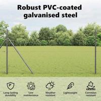 VidaXL Hexagon hek grijs 1 x 10 m pvc - thumbnail