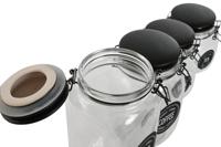 Set van 4 Potjes Home ESPRIT Zwart Metaal Kristal 2 L 11,4 x 11,4 x 26,7 cm - thumbnail