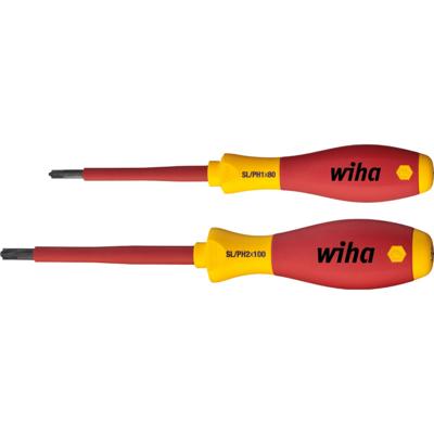 Sleufkop Phillips-schroevendraaierset SoftFinish electric slimFix, 2-delig Wiha Sleufkop Phillips-schroevendraaierset SoftFinish electric slimFix, 2-delig Wiha