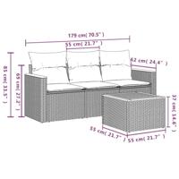 4-delige Loungeset met kussens poly rattan gemengd beige - thumbnail