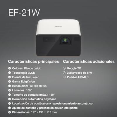 Epson EF-21W - Mini-laserprojector Beamer Zwart