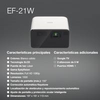 Epson EF-21W Beamer 3LCD 1000 ANSI-lumen 1920 x 1080 Full HD Geïntegreerde luidspreker - thumbnail