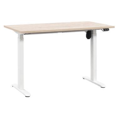 Bureau Homeworx zit/sta elektrisch verstelbaar - eikenkleur/wit - 75/118x120x70 cm - Leen Bakker
