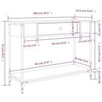 Wandtafel 100x34,5x75 cm bewerkt hout zwart - thumbnail