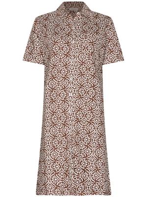 Duurzaam katoenen doorknoopnachthemd bruin