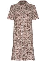 Duurzaam katoenen doorknoopnachthemd bruin - thumbnail