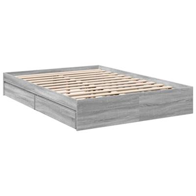 Bedframe met lades bewerkt hout grijs sonoma eiken 140x200 cm