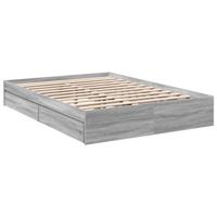 Bedframe met lades bewerkt hout grijs sonoma eiken 140x200 cm - thumbnail