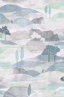 Noordwand Behang met getekend landschap - 35788 - thumbnail