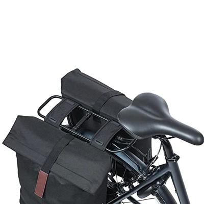 Basil city dubbele fietstas grijs, waterafstotend, geschikt voor e-bikes, reflecterend, 28-32l - thumbnail