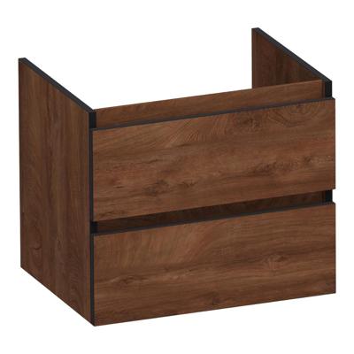 Brauer Joy Edge Onderkast 60 cm - met 2 Softclose Lades Greeploos en 1 Sifon Uitsparing - Forest Cacao