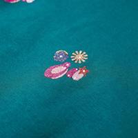 Kindertrui met glitterprint 140 donkergroen - thumbnail