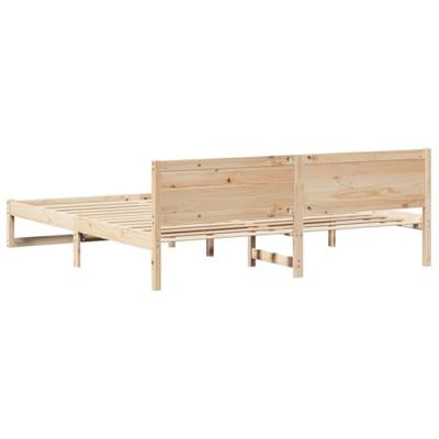 Bedframe met hoofdeinde Naturel 200 x 200 cm Massief grenenhout