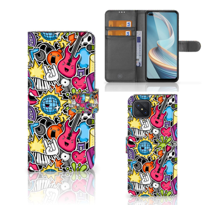 OPPO Reno4 Z | Wallet Case | met Pasjes | Punk Rock
