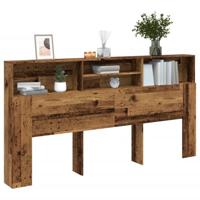 Hoofdbordkast 200x19x103,5 cm bewerkt hout oud houtkleurig - thumbnail