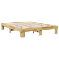 Bedframe zonder matras 140x200 cm massief hout eiken - thumbnail