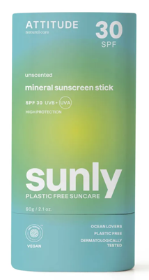 Attitude Zonnebrandstick - spf30 - parfumvrij - 60g