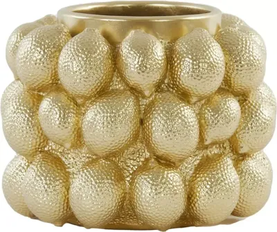 Light & Living vaas polyresin lemon 24.5x18cm goud