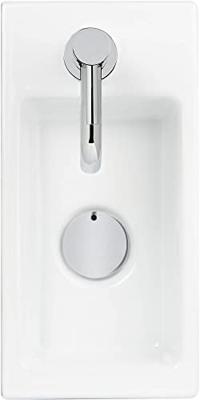 Saqu Trento fontein links 36x18cm glanzend wit