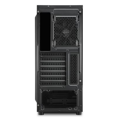 Sharkoon rgb slider midi tower behuizing (zwart | 3x usb-a | rgb | tempered glass)