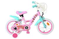 Paw Patrol kinderfiets - meisjes - 14 inch - roze - twee handremmen - thumbnail
