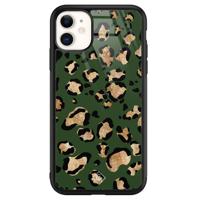 iPhone 11 glazen hardcase - Luipaard groen - thumbnail