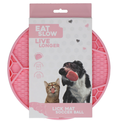 Eat Slow Live Longer Lick Mat Voetbal Roze