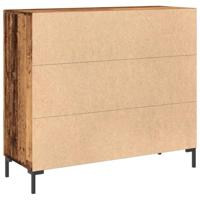 Dressoir 90x34x80 cm bewerkt hout oud houtkleurig - thumbnail