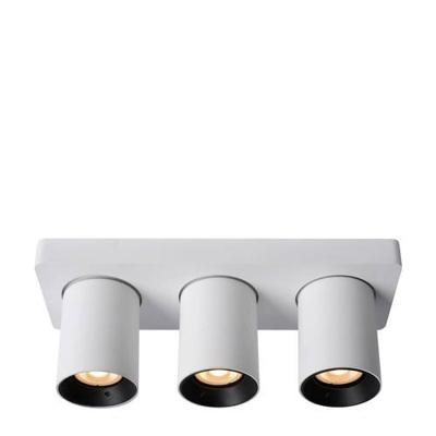 Lucide NIGEL - Plafondspot - LED Dim to warm - GU10 - 3x5W 2200K/3000K - Wit