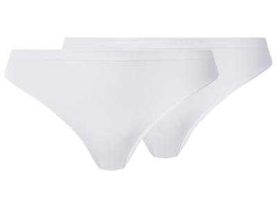 esmara Set van 2 dames strings (Wit, M (40/42))